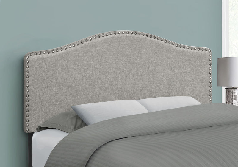 Cabecero de cama tapizado, tamaño completo, de estilo tradicional - Gris