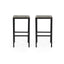 Outdoor Bar Stool With Slat Design And Metal Frame (Set of 2)