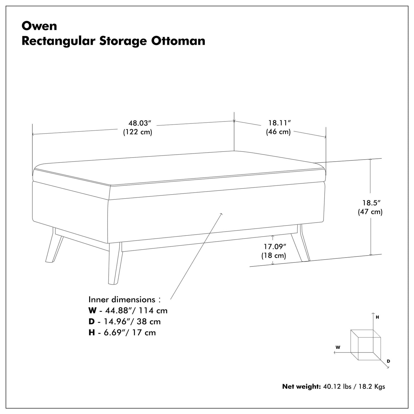 Owen - Upholstered Rectangular Storage Ottoman