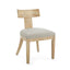 Contemporary Fabric Upholstered Side Dining Chairs Set With Curved Back