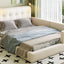 Queen Size Upholstered Platform Bed With 2 Reading Lights - White
