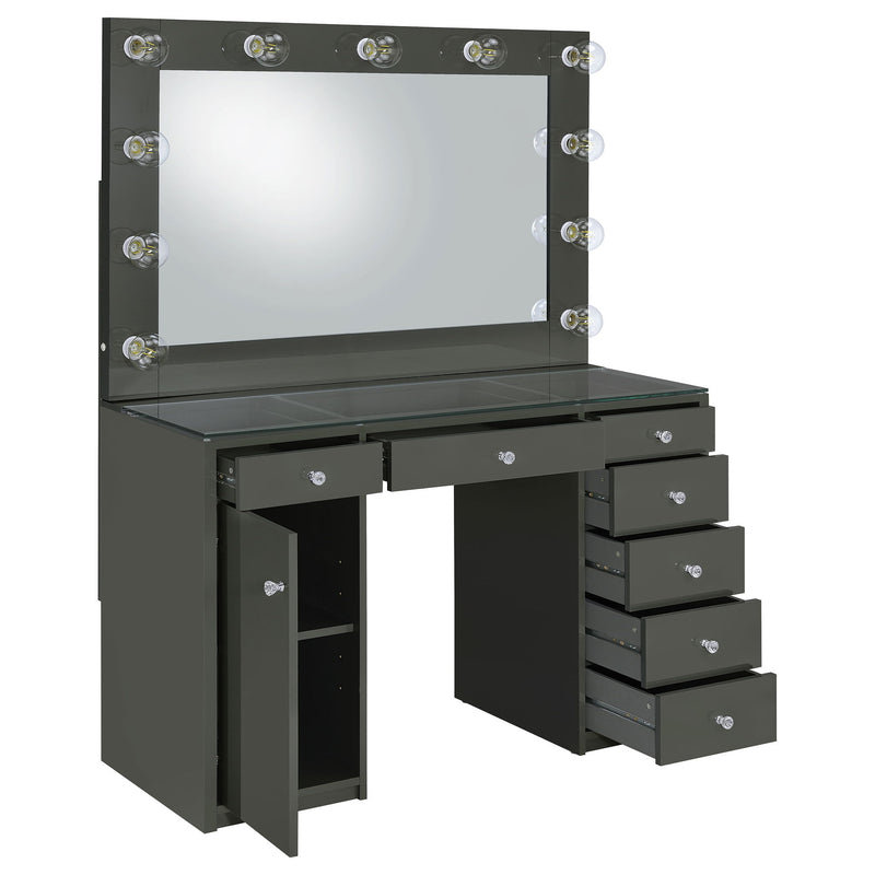 Fern - 7 Drawer Vanity Set With Mirror And Globe Lights