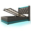 Upholstered Bed, 360 Surround LED Function, Remote Control, Hydraulic Storage Bed With USB, Type-C Charging (Without Mattress)