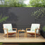 3 Piece Outdoor Chat Set With Table And 2 Adirondack Chairs - White / Brown Patina