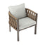 2 Pieces Outdoor Metal Patio Club Chair, Patio Furniture Arm Chair With Cushion, Modern Outdoor Furniture Deep Seating For Porch, Garden, Backyard, Balcony - Brown / Light Gray