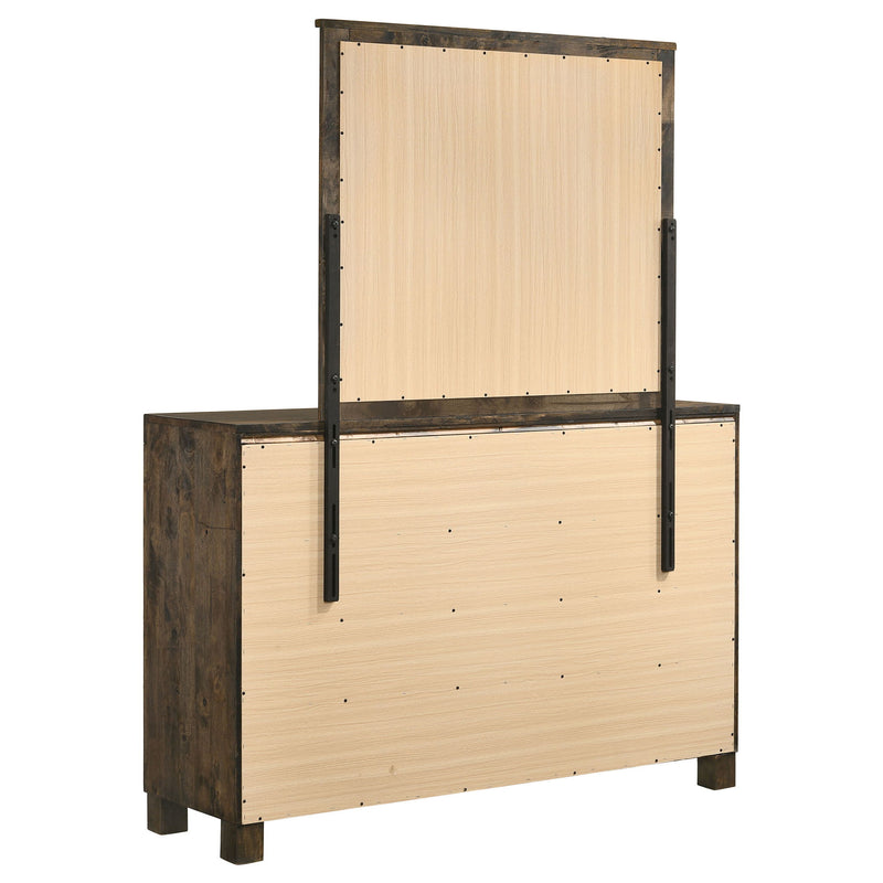 Bren - 8 Drawer Dresser With Mirror - Rustic Brown