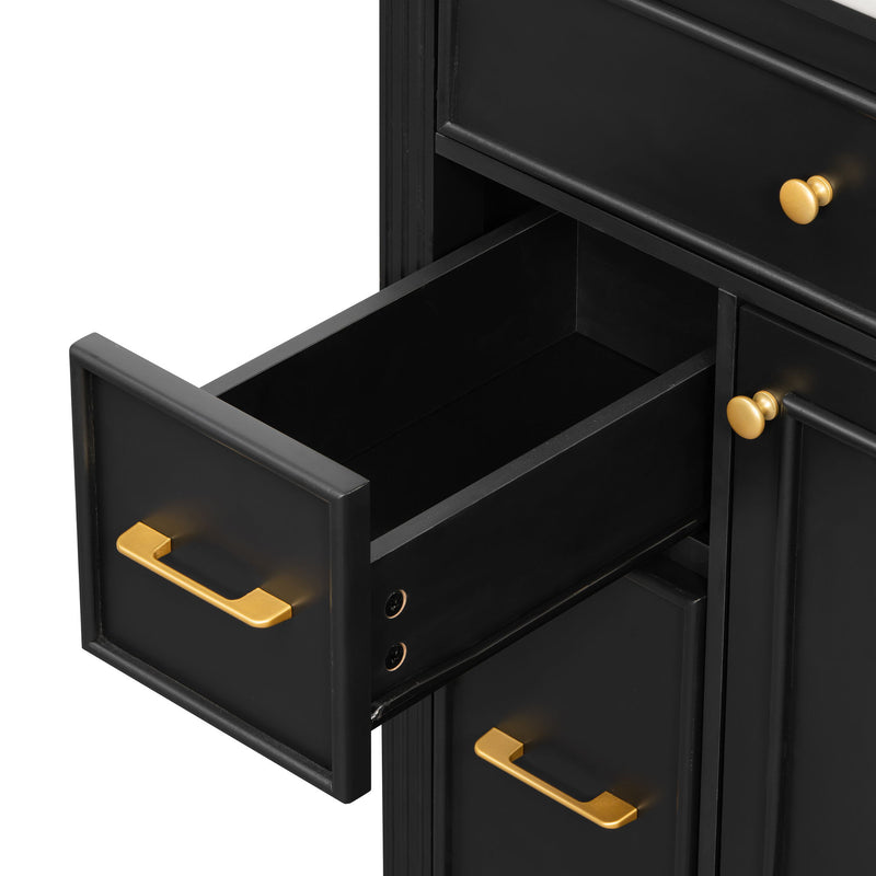 Freestanding Bathroom Vanity With Sink, Soft Close Door, Tip Out Drawer
