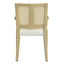 Mid Century Modern Arm Dining Chairs With Rattan Backrest
