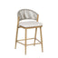 Outdoor 26" Counter Height Metal Frame Counter Stools With Scallop Shaped Backrest & Water Resistant Cushions
