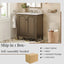 Vintage Bathroom Vanity With Ceramic Sink, Adjustable Shelves