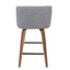 Toriano - Mid Century Modern Fixed Height Counter Stool & Square Footrest (Set of 2)
