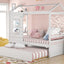 Twin Size Classic House Bed With Twin Size Trundle - White