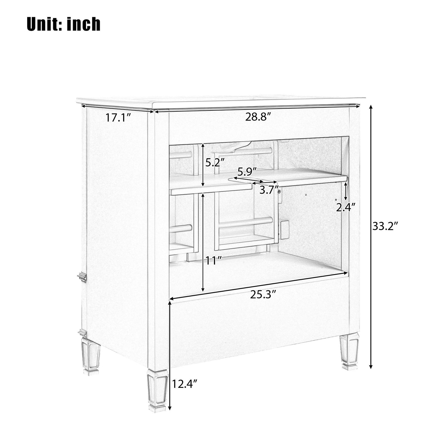 Vintage Style 30" Bathroom Vanity With Sink, Multi Functional Storage, Soft Closing Door - Black