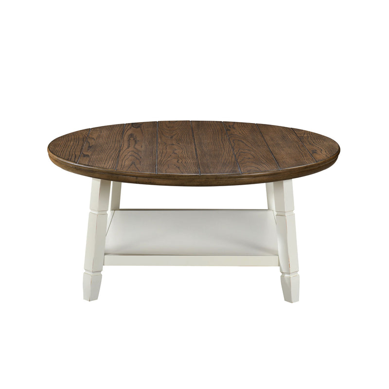 Flaherty - 3 Piece Occasional Set (1 Coffee & 2 End Tables) - Brown / White