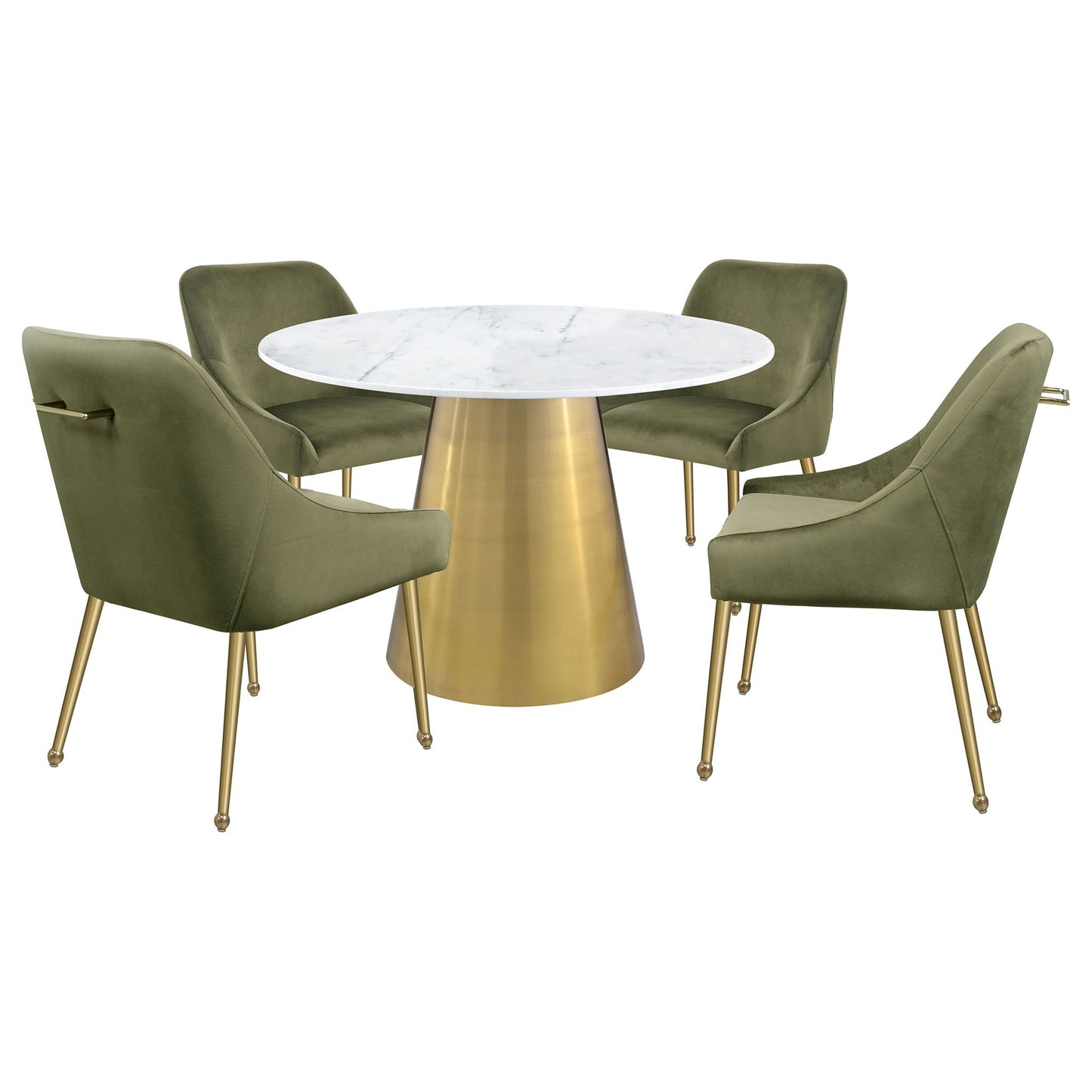 Earline - Round Dining Table - White Marble
