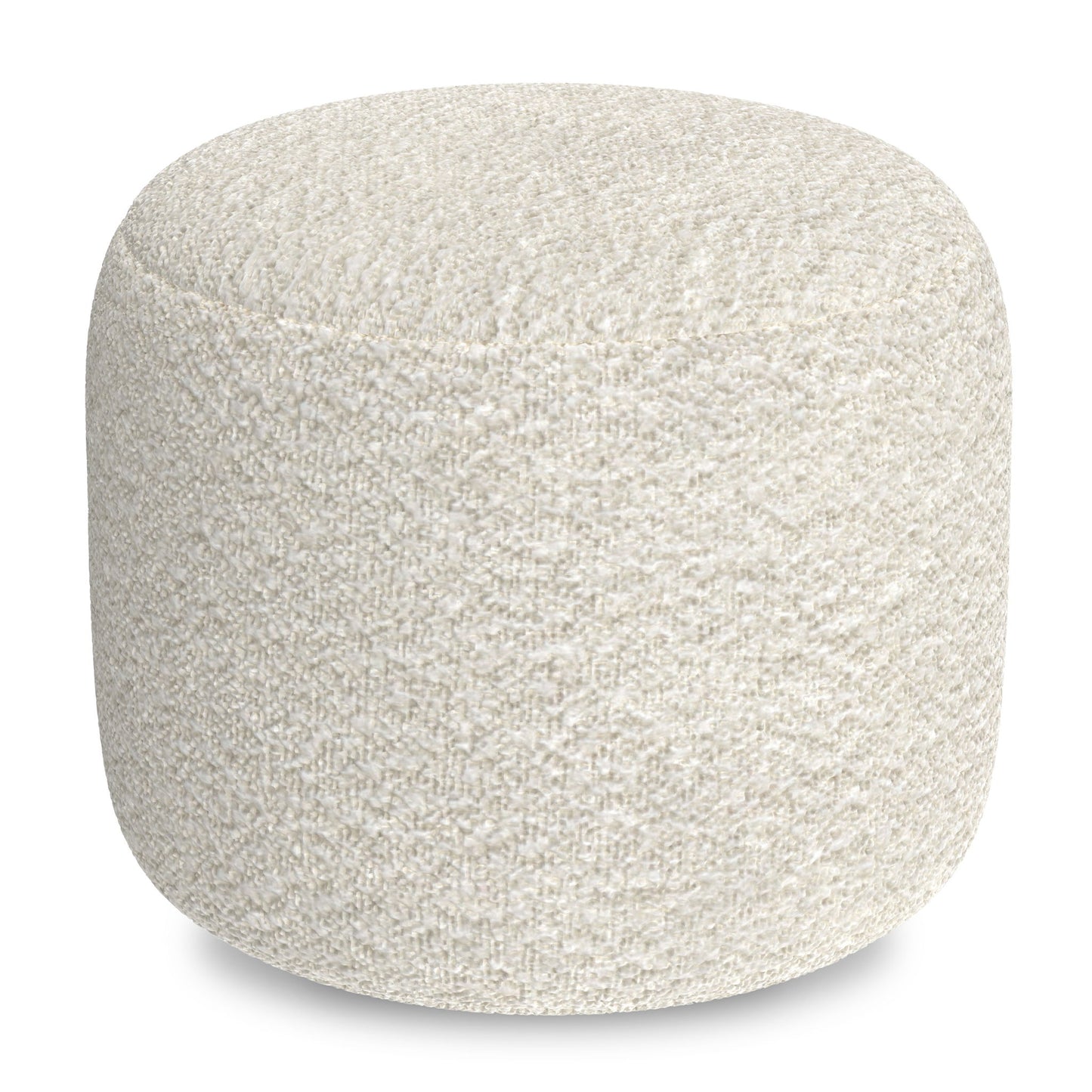 Chantal - Round Pouf - White