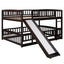 Low Bunk Bed With Slide, Fence And Ladder