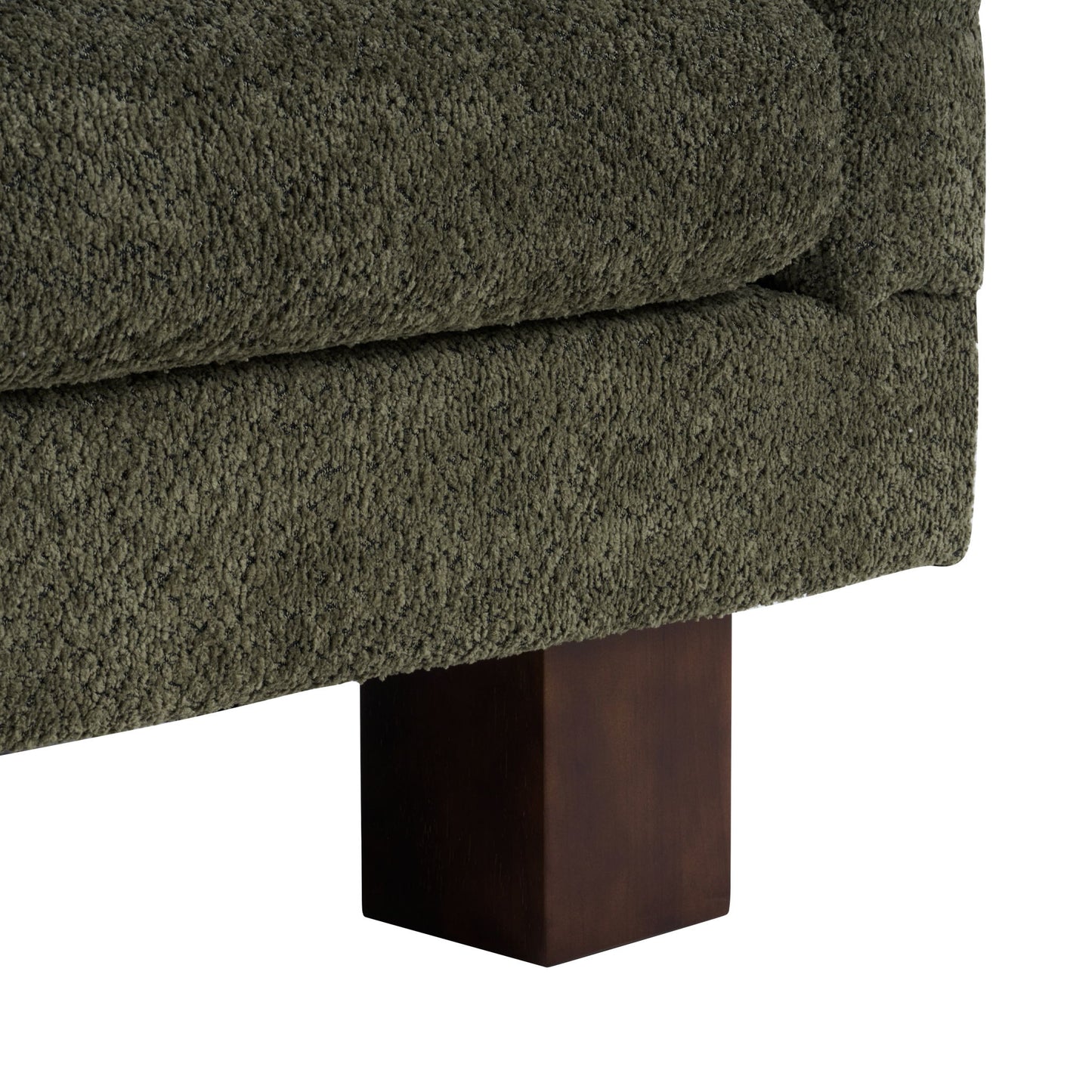 Modern Loveseat Sofa, 2 Seater With Square Arms For Living Room