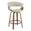 Vintage Mod - Mid Century Modern Fixed Height Counter Stool & Swivel With Round Footrest (Set of 2)