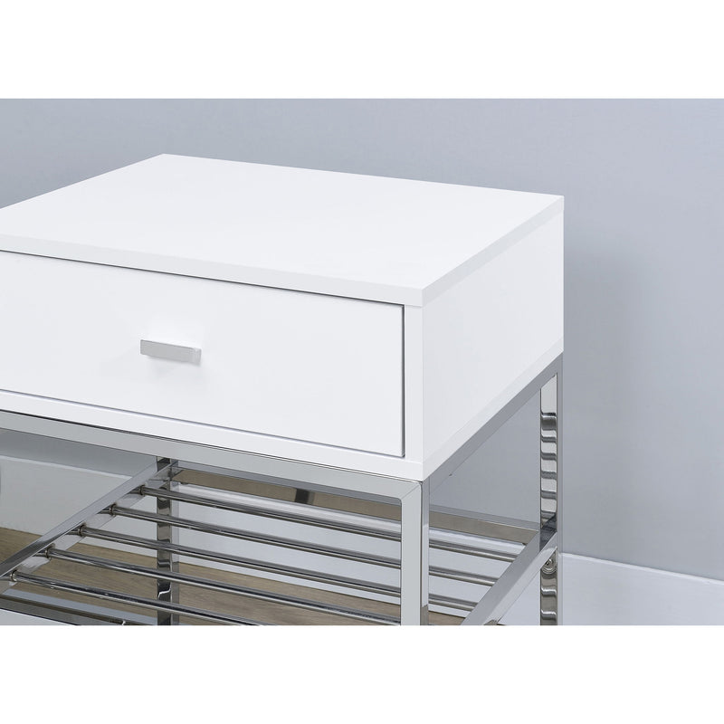 Yesler - 1 Drawer Storage Bench - Glossy White