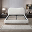 Norme - Queen Size Upholstered Low Profile Platform Bed - Cream