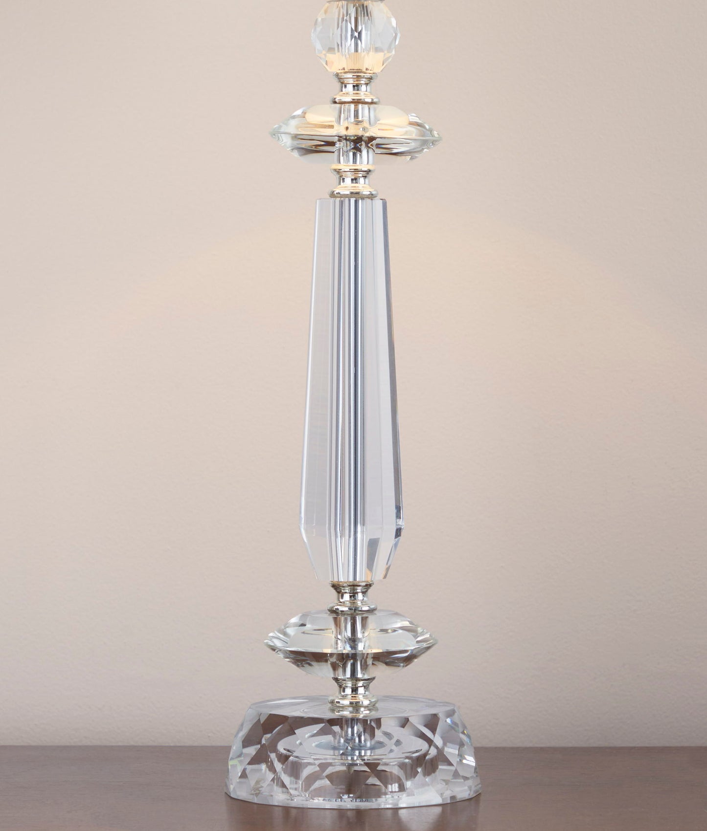 Karat - Contemporary Crystal Table Lamp (Set of 2) - Clear Crystal / Chrome / White Softback