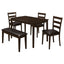 Arvin - 5 Piece Dining Set With Rectangular Table And Bench With Seats - Cappuccino