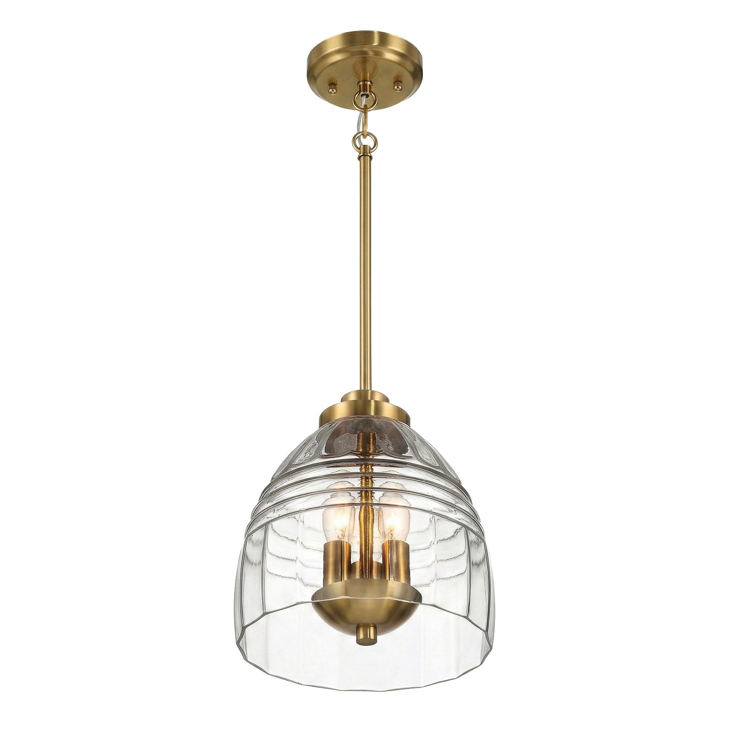Ember - 3 Candle Lights Chain Pendant - Clear / Gold