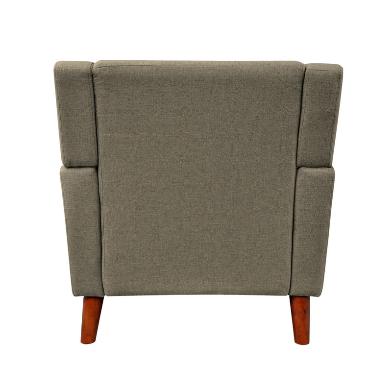Upholstered Armchair With Button Tufting And Tapered Legs - Mocha