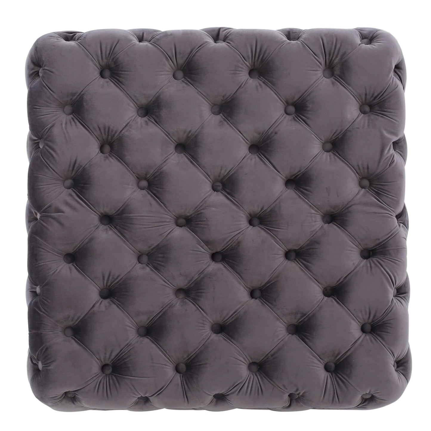 Modern Glam Ottoman With Upholstery And Button Tufted Design