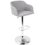 Daniella - Contemporary Adjustable Barstool With Swivel - Light Gray