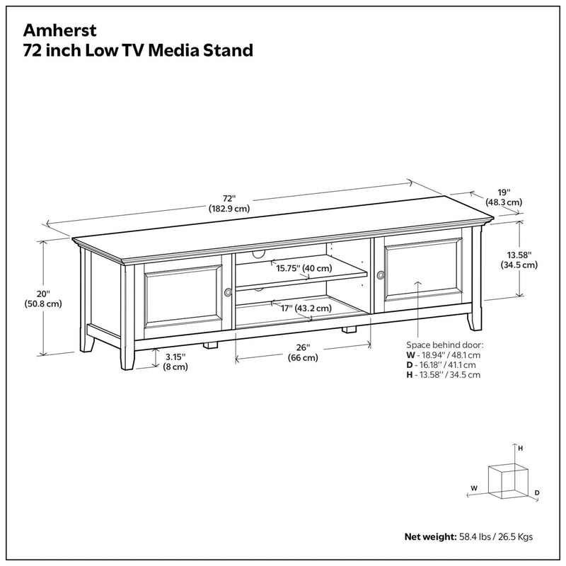 Amherst - Low TV Media Stand - Hickory Brown