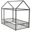 Metal Bed House Bed Frame With Fence