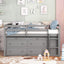 Loft Bed With Retractable Writing Desk And 4 Drawers, With Lateral Portable Desk And Shelves