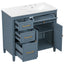 Modern Bathroom Vanity With Ceramic Sink, Freestanding, One Tip Out Drawer, 3 Side Drawers, Adjustable Shelf