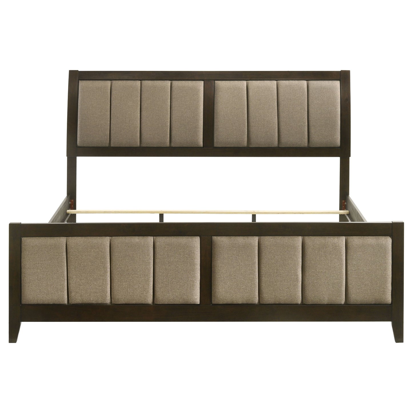 Clement - Upholstered Eastern King Bed - Dark Brown