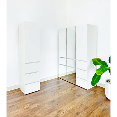 Elise - Slim Modular Closet Cabinet With Drawers - White