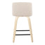 Toriano - Contemporary Modern Design Fixed Height Counter Stool With Swivel With Square Footrest (Set of 2)