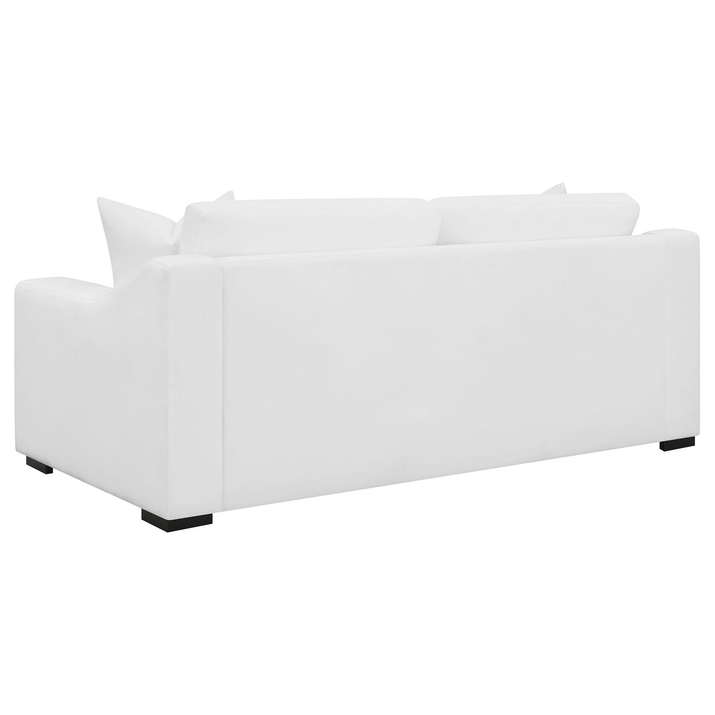 Chelan - 2 Piece Upholstered Sloped Arm Sofa Set - White