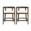 Modern Rubberwood Counter Stool Set With Upholstered Seats