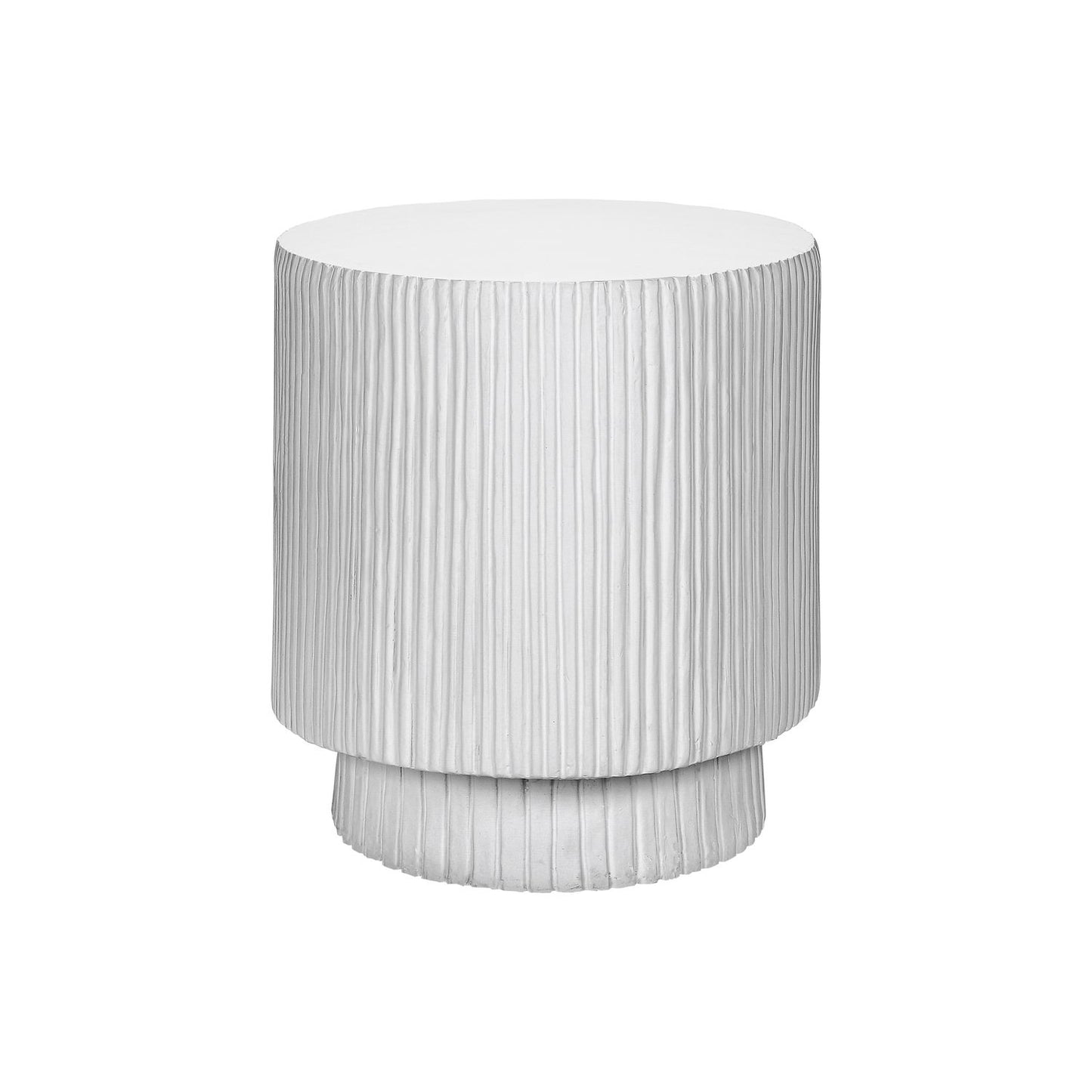 Round Accent Table, Indoor Outdoor - White