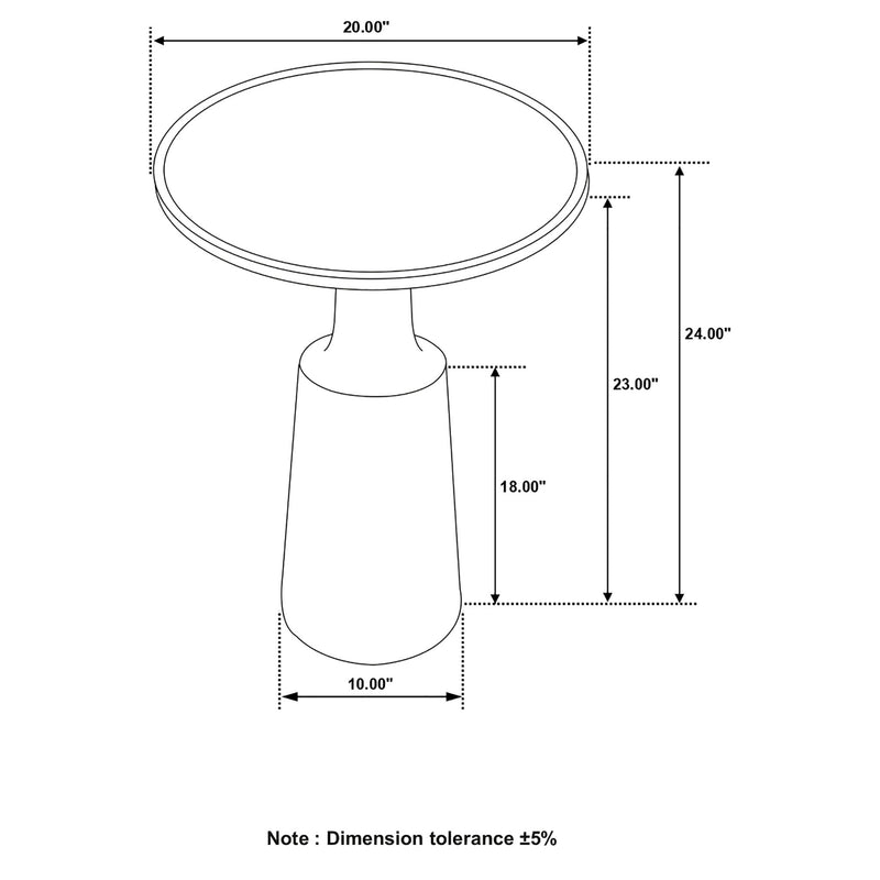 Pedestal Accent Table With Round Lipped Top