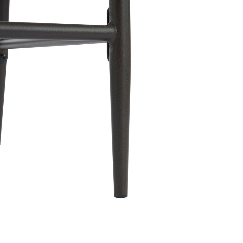 Counter Stool Set With Iron Frame - Espresso / Beige
