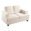 Modern Loveseat, Comfortable 2 Seater Couch With Deep Seating, Loose Back Cushions, Wide Arms