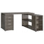 Tona - L-Shape Computer Desk With 3 Drawers And 5 Shelves