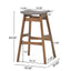 Mid Century Modern Bar Stool Set With Upholstered Seating