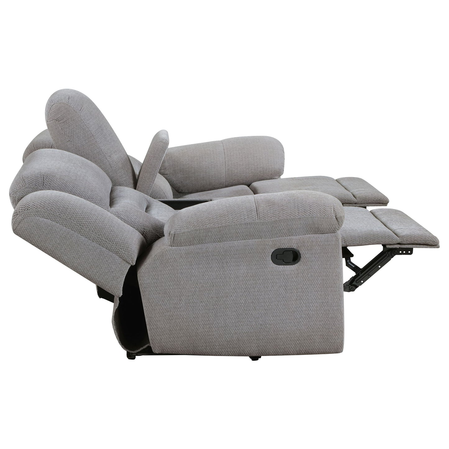 Sebring - 2 Piece Upholstered Reclining Sofa Set With Manual Recline - Gray