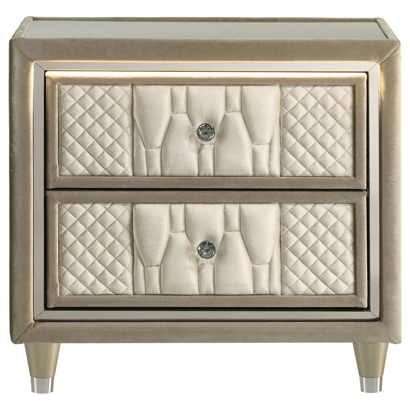 Mika - 2 Drawer LED Nightstand With USB