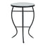 Outdoor Round Side Table With Mosaic Style Top And Curved Iron Legs