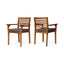 Outdoor Dining Chair With Slat Back And Acacia Wood Frame (Set of 2) - Gray / Teak